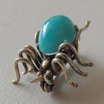 Uit inboedel: Zilveren broche spin met turkoois, incl verzen, Sieraden, Tassen en Uiterlijk, Broches, Minder dan 4 cm, Ophalen of Verzenden