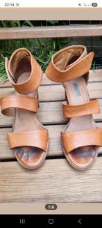 Paul Green leren sandalen – cognac – maat 40/41, Ophalen of Verzenden, Zo goed als nieuw, Bruin, Sandalen of Muiltjes