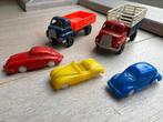 5 antieke kunststof auto’s / vrachtauto’s uit jaren ‘60, Ophalen of Verzenden