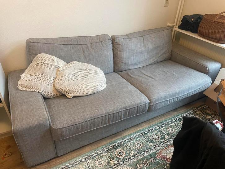 Ikea Kivik 3-zits Bank Grijs, Huis en Inrichting, Banken | Sofa's en Chaises Longues, Gebruikt, Driepersoons, 200 tot 250 cm, 75 tot 100 cm