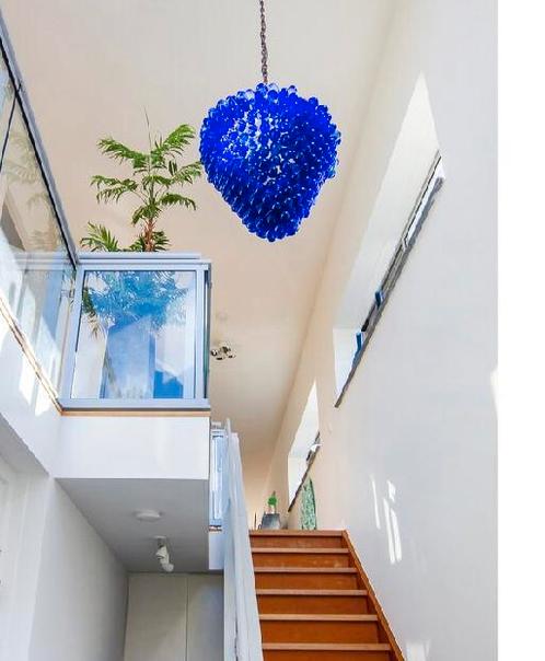 Blauwe druiven lamp. Handgeblazen murano glas. Design, Huis en Inrichting, Lampen | Hanglampen, Minder dan 50 cm, Glas, Ophalen of Verzenden