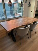 Houten eettafel incl 4 stoelen, Huis en Inrichting, Stoelen, Ophalen of Verzenden, Zo goed als nieuw