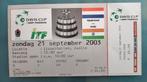 Oude entreekaart Davis Cup Nederland/India uit 2003, Ophalen of Verzenden, Zo goed als nieuw, Overige merken, L00
