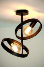 ❗PLAFONDLAMP HOVER METAAL HANGLAMP 2 LICHTS VERSTELBARE RING, Nieuw, Ophalen of Verzenden, Metaal, Minder dan 50 cm