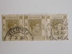 China Hong Kong, Strook Postzegels King George VI 1938., Oost-Azië, Ophalen of Verzenden, Gestempeld
