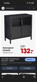 Industriële kast met glazen deuren, Huis en Inrichting, Kasten | Buffetkasten, Ophalen, Gebruikt, 50 tot 100 cm, Minder dan 100 cm