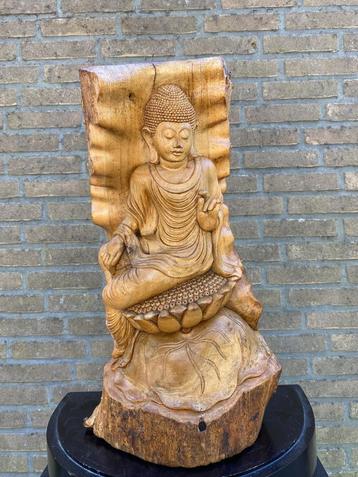 Boomstam handgemaakt Boeddha beeld Suar wortel hout 53,5cm beschikbaar voor biedingen