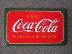 COCA COLA EMAILLE RECLAMEBORD, Verzamelen, Ophalen, Gebruikt, Reclamebord