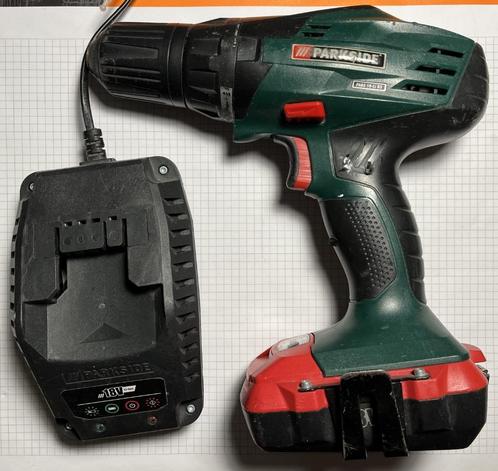 Accuboormachine - Parkside + accu + oplader - 18V, Doe-het-zelf en Verbouw, Gereedschap | Boormachines, Gebruikt, Boor- en Schroefmachine