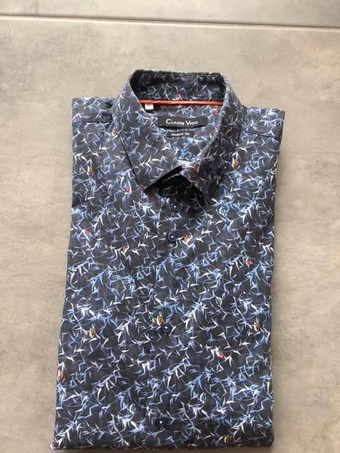 Overhemd CLAUDE VIGO maat XL modern fit, Kleding | Heren, Overhemden, Zo goed als nieuw, Halswijdte 43/44 (XL), Blauw, Ophalen of Verzenden