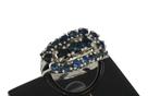 Fraaie saffieren luxe dames ring 14k wit goud handgemaakt, Voordeelsieraden, Ophalen of Verzenden, Met edelsteen, Dame