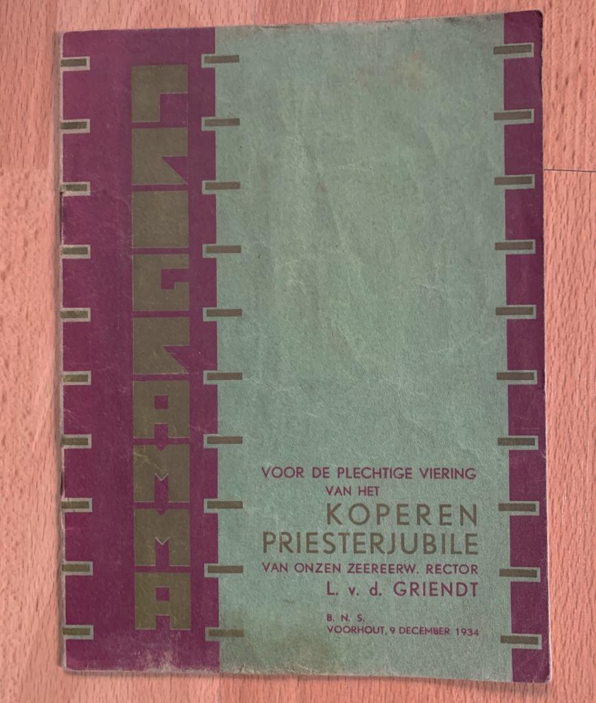 Koperen Priesterjubile van rector L v.d. Griendt te Voorhout, Ophalen of Verzenden, Kaart of Prent, Christendom | Katholiek