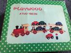 playwood autotrein, Ophalen of Verzenden, Zo goed als nieuw, Duw- of Trekspeelgoed