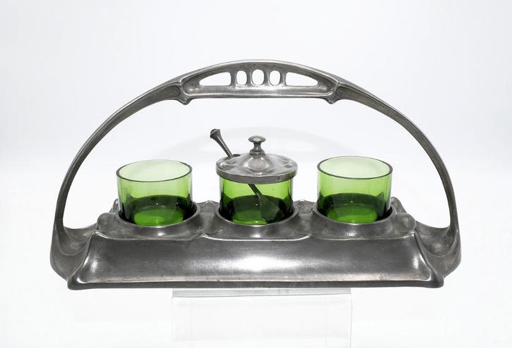 Zeldzaam Art Nouveau tinnen kruidenrek – Osiris, circa 1900, Antiek en Kunst, Curiosa en Brocante, Verzenden