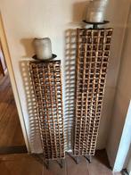 Rieten hoge kaarsen standaards, Huis en Inrichting, Woonaccessoires | Zuilen en Pilaren, Ophalen, Zo goed als nieuw