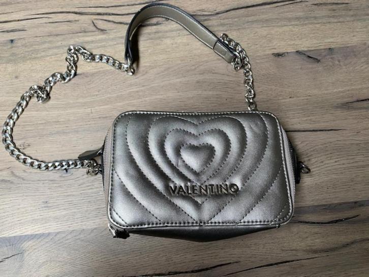 Valentino schoudertasje, Sieraden, Tassen en Uiterlijk, Tassen | Schoudertassen, Zo goed als nieuw, Zilver, Ophalen of Verzenden