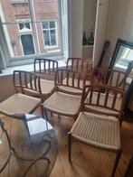 Niels Otto Moller Type 83 Eetkamerstoelen (6), Huis en Inrichting, Stoelen, Ophalen, Riet of Rotan, Gebruikt, Bruin