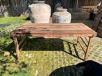 Oude grote, brede markttafel uit India., Tuin en Terras, Ophalen, Gebruikt, Teakhout, Nvt