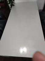 Mooie Eettafel wit hoogglans met glasplaat, Huis en Inrichting, Tafels | Eettafels, Ophalen, Zo goed als nieuw, Rechthoekig, 50 tot 100 cm