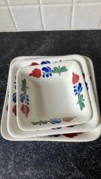 Boerenbont vierkante nestschalen, Antiek en Kunst, Ophalen