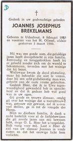 Brekelmans Joannes 1885 Udenhout 1960 Udenhout, Ophalen, Bidprentje