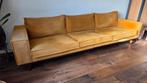 Okergele 4-zits bank - goede staat, Gebruikt, 75 tot 100 cm, Ophalen of Verzenden, Rechte bank