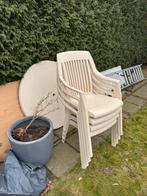 *GRATIS* Tuinset kunstof wit, 4 zitplaatsen, Kunststof, Gebruikt, Ophalen of Verzenden