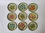 Vintage retro bloemen onderzetters, Ophalen of Verzenden, Gebruikt, Glas of Kopje