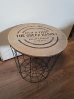 Leuk bijzettafeltje met metalen frame, Ophalen, Minder dan 45 cm, Minder dan 55 cm, Rond