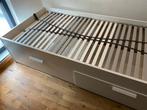 Ikea Brimnes met Lattenbodem, Ophalen, 90 cm, Eenpersoons, Wit