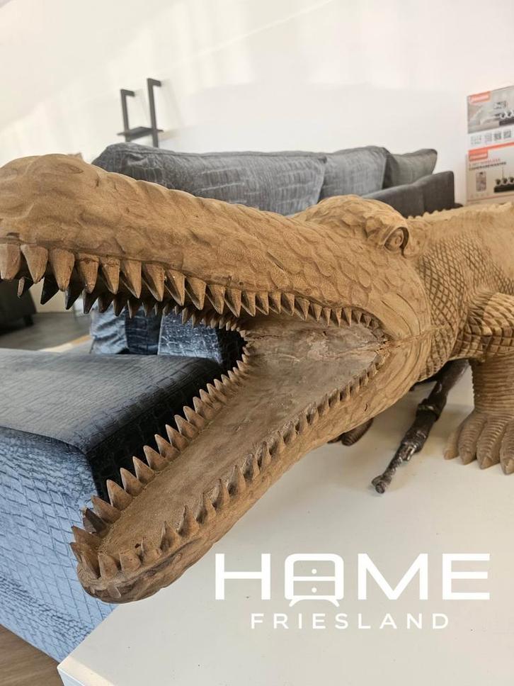 Unieke houten krokodil, Dieren en Toebehoren, Reptielen en Amfibieën, 0 tot 2 jaar