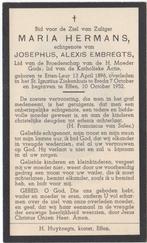 Maria Hermans 1896 Etten-Leur + 1952 Breda, 56 jaar, Verzamelen, Verzenden