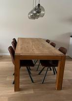 Eettafel eiken Goossens (220x100x78), Huis en Inrichting, Tafels | Eettafels, Ophalen, Gebruikt, Eikenhout, 200 cm of meer