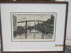 D.NEDERLOF, Gem Techniek,DORDRECHT, DAMIATENBRUG 1948, Antiek en Kunst, Kunst | Schilderijen | Klassiek, Ophalen