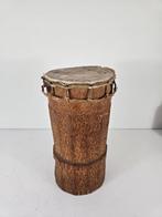 Afrikaanse trommel, hout, leer, midden 20e eeuw, Antiek en Kunst, Ophalen of Verzenden