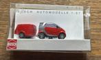 Smart City Coupé Met Aanhanger 1:87 Busch, Ophalen of Verzenden, Zo goed als nieuw, Auto, Overige merken