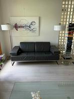 Twee design banken, zwart leer, Ophalen, Gebruikt, Leer, Design modern