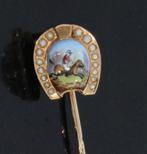 Jockey te paard antieke 14k gouden speld broche uniek, Sieraden, Tassen en Uiterlijk, Antieke sieraden, Ophalen of Verzenden, Goud
