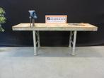 Zware stalen werkbank + bankschroef / werktafel 220x60cm, Gebruikt, Bankschroef, Ophalen of Verzenden, 170 cm of meer