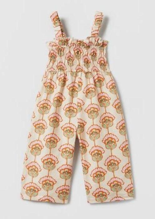 Tuinbroek / jumpsuit met smokwerk toffe print Zara 110, Kinderen en Baby's, Kinderkleding | Maat 110, Zo goed als nieuw, Meisje