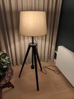 Tripod lamp met dimmer - in hoogte verstelbaar, Huis en Inrichting, Lampen | Vloerlampen, Ophalen, Gebruikt, Metaal, 100 tot 150 cm