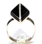 Schitterende Art Deco Sterling Zilver Onyx Ring, Met edelsteen, Zilver, Ring, Verzenden