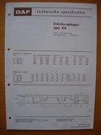 DAF AA Oplegger Technische Specificatie folder 1972, Ophalen, Zo goed als nieuw, Overige merken, DAF