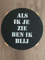 Ikea Frosta Kruk Houten Krukje Met Tekst, Huis en Inrichting, Krukjes, Ophalen, Zo goed als nieuw, Hout
