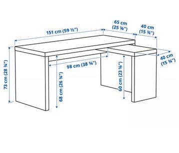 IKEA Malm Bureau met uitschuifblad - afbeelding 3
