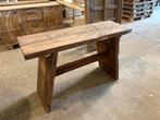 Stoere sidetable van oud Railwood, Huis en Inrichting, Ophalen, 100 tot 150 cm, Teakhout, Zo goed als nieuw
