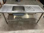 Gebruikte rvs spoeltafel, Gebruikt, 150 tot 200 cm, Ophalen of Verzenden, Minder dan 100 cm