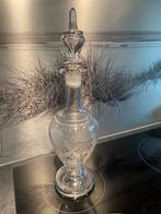 Glazen Gegraveerde Karaf met Stop, Antiek en Kunst, Antiek | Glas en Kristal, Ophalen of Verzenden