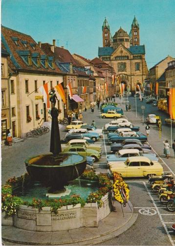 Duitsland, Speyer met auto's, Opel Rekord P1, DKW Junior beschikbaar voor biedingen