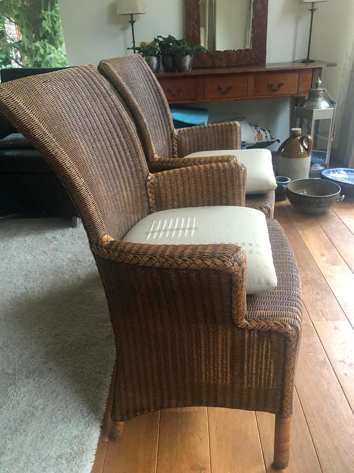 Lloyd Loom Stoelen Set (6) met Kussens, Huis en Inrichting, Stoelen, Ophalen